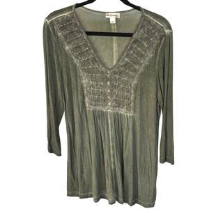 Bohemian Hippie Forest Green Fairy Sequin Sparkle Nymph Stevie Nicks Top Small